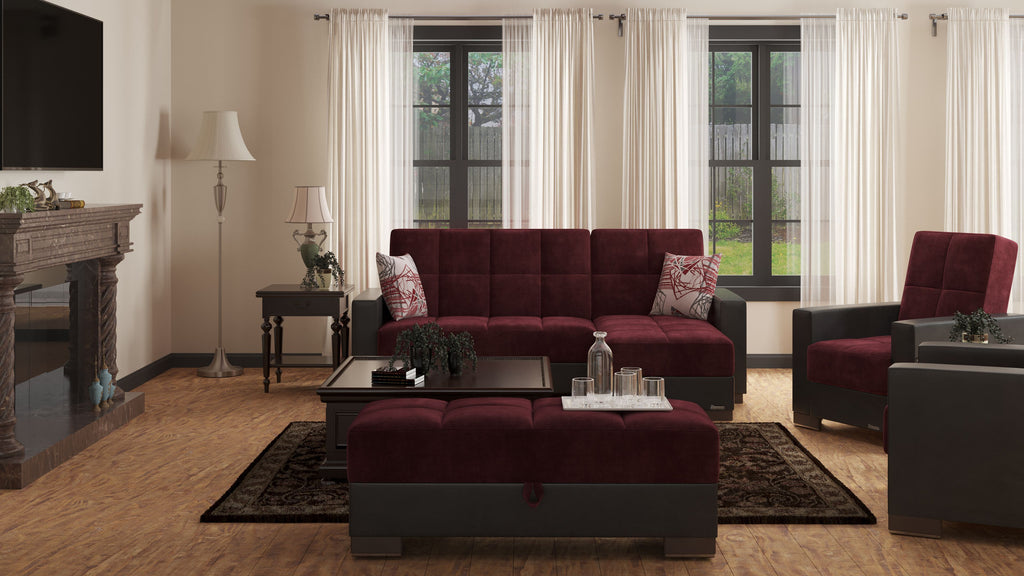 Ottomanson Armada - Upholstered Convertible Chaise Lounge With Storage - Microfiber