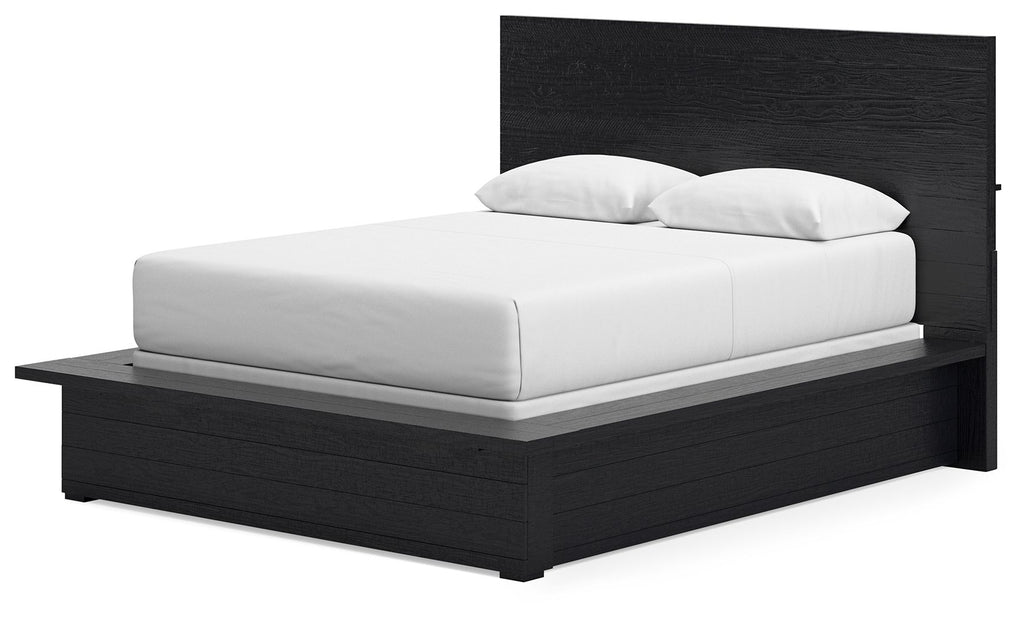 Londer - Black - Queen Panel Bed