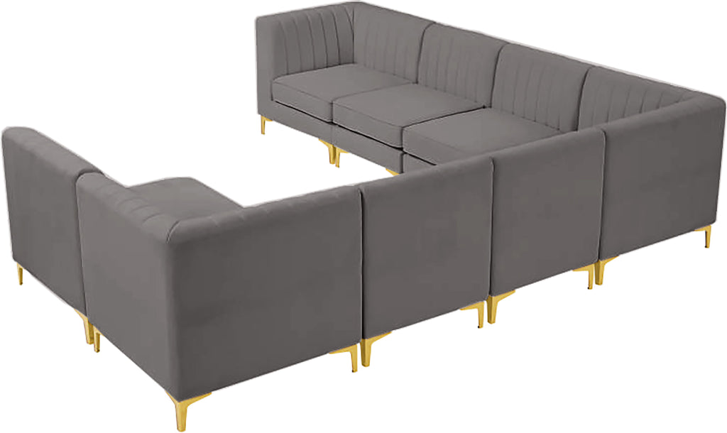 Alina - 8 Piece Velvet Modular Sectional