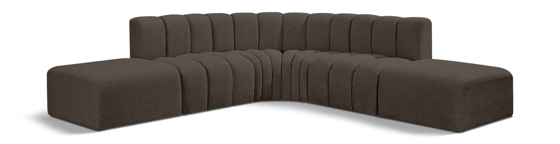 Arc - Boucle Fabric 6 Piece Corner Modular Sofa