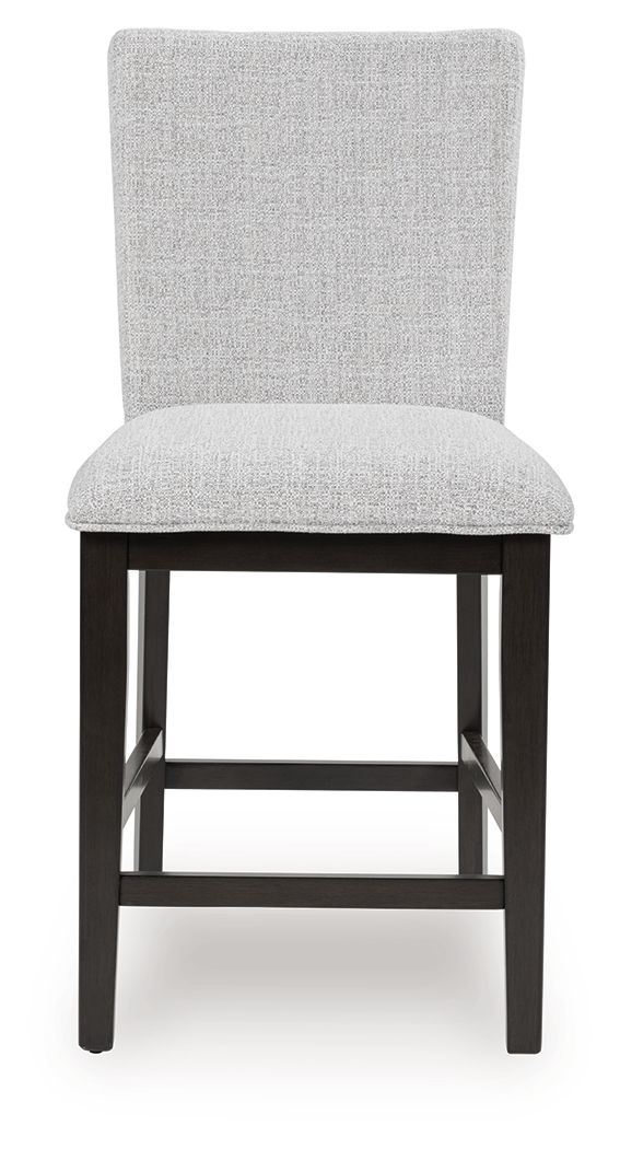Neymorton - Dark Grayish Brown - Upholstered Barstool (Set of 2)