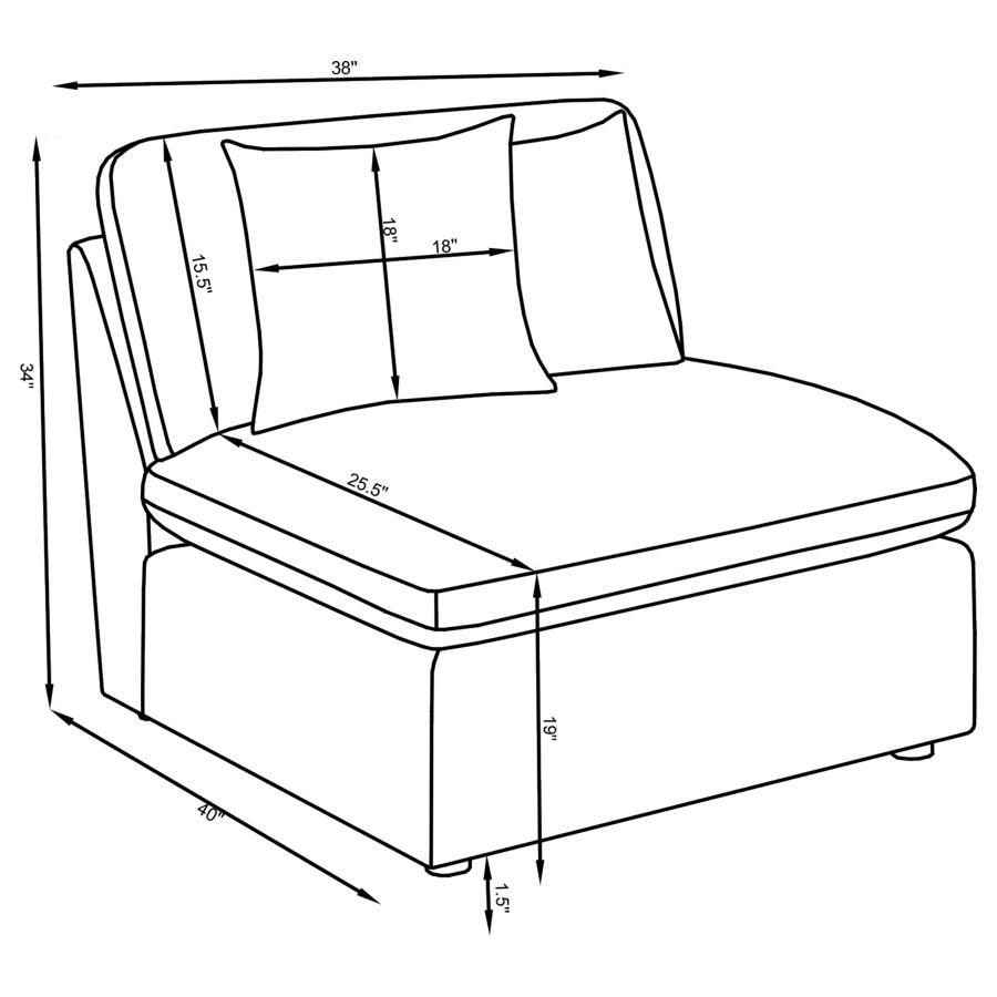 Hobson - 5 Piece Upholstered Modular Sectional Sofa - Ivory