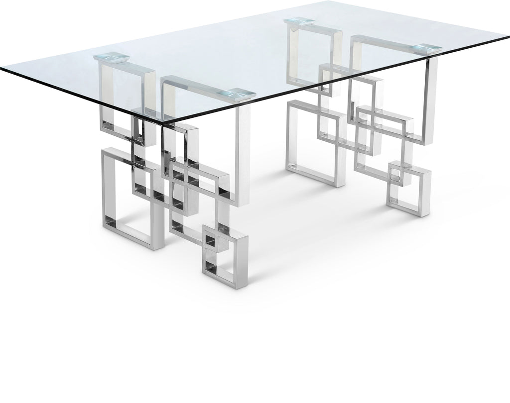 Alexis - Dining Table - Pearl Silver - Glass