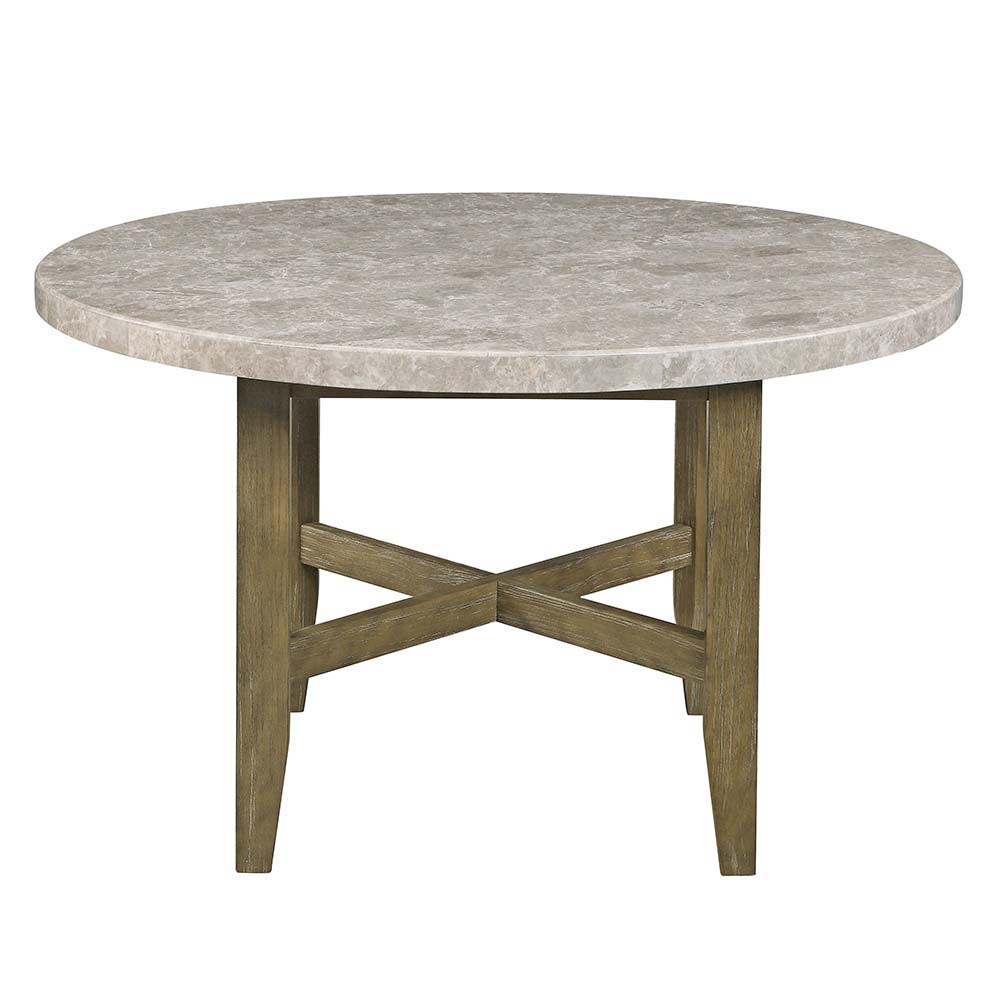 Karsen - Dining Table - Marble & Rustic Oak Finish
