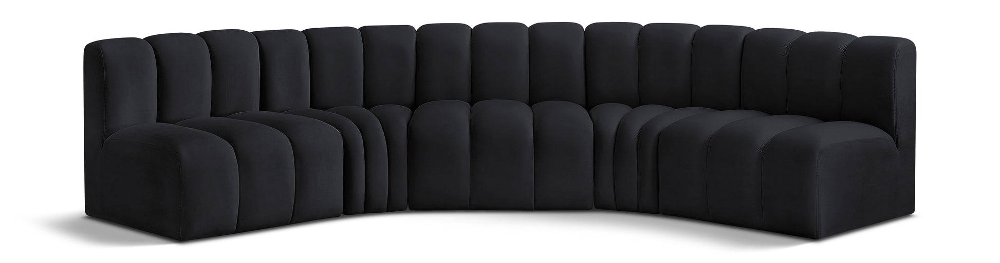 Arc - Velvet 5 Piece U-Shaped Modular Sofa