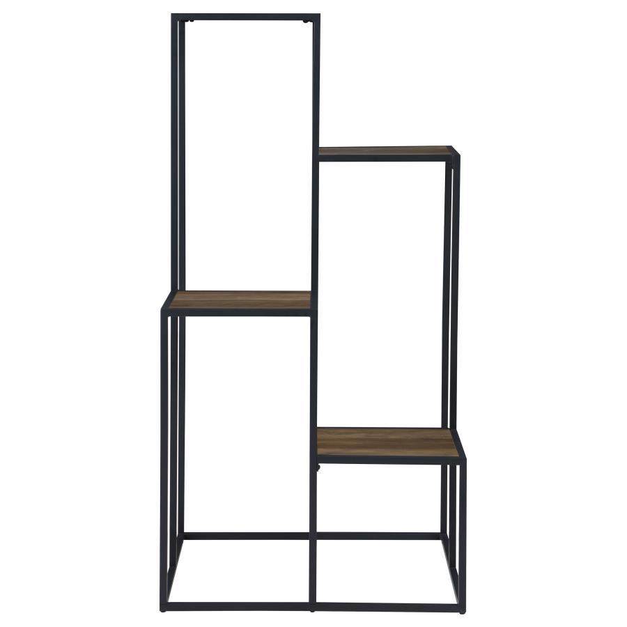 Rito - 4-Tier Multi - Display Shelf - Rustic Brown And Black