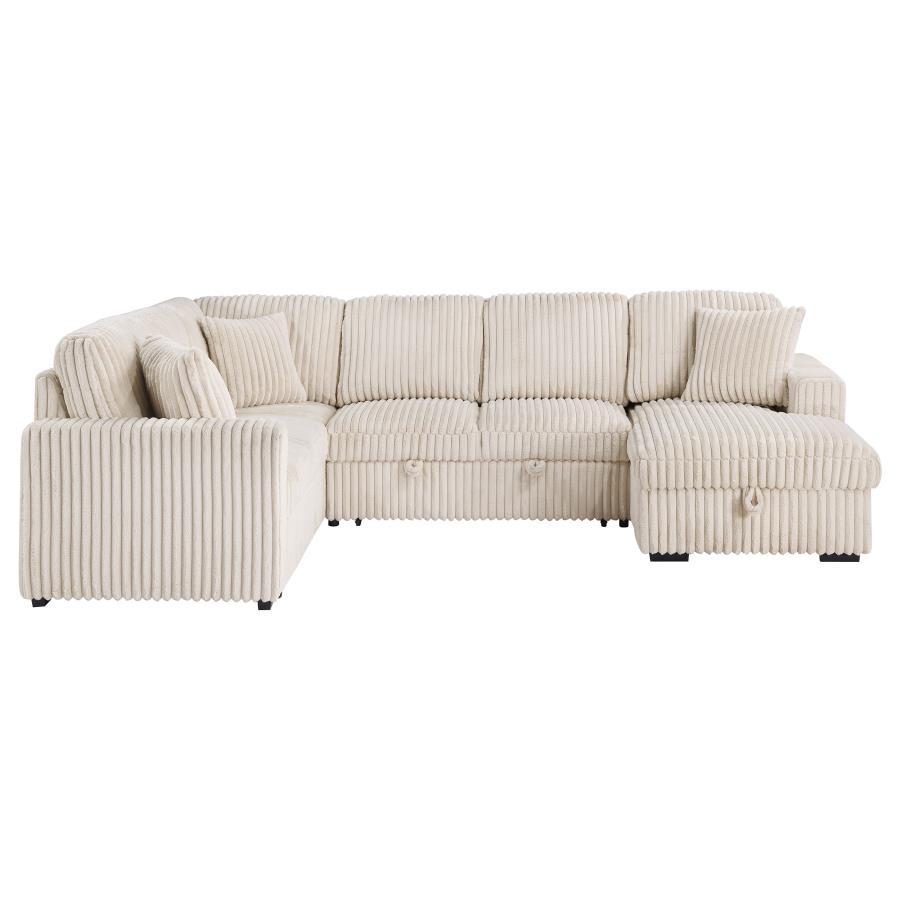 Devonshire - Sleeper Sectional Sofa Storage Chaise - Camel