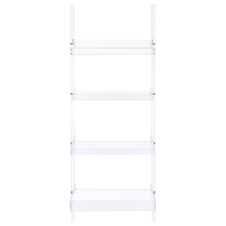 Amaturo - 4-Shelf Acrylic Ladder Bookshelf - Clear