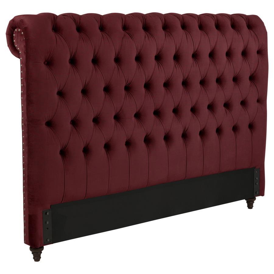 Devon - Upholstered California King Headboard - Wine Red