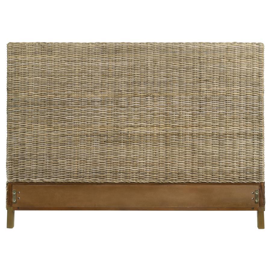 Zyla - Woven Rattan Queen Panel Headboard - Kubu Gray