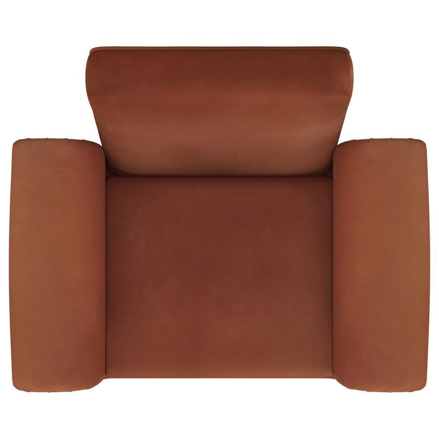 Liana - Upholstered Roll Arm Accent Armchair - Rust