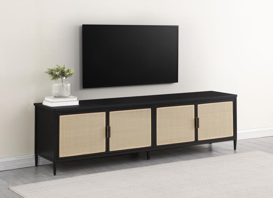 Amherst - 4-Door 78" Metal TV Stand Media Console - Black
