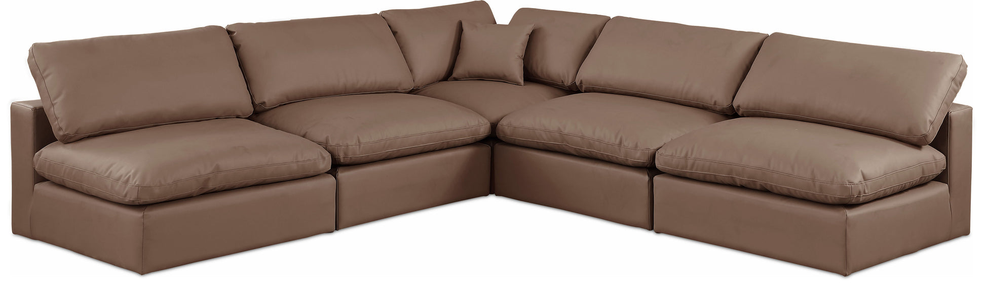 Comfy - 5 Piece Faux Leather Modular Corner Armless Sectional