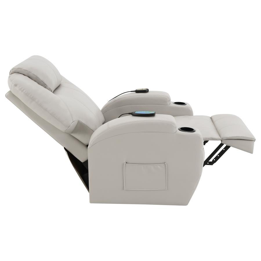 Sanger - Upholstered Power Lift Massage Recliner