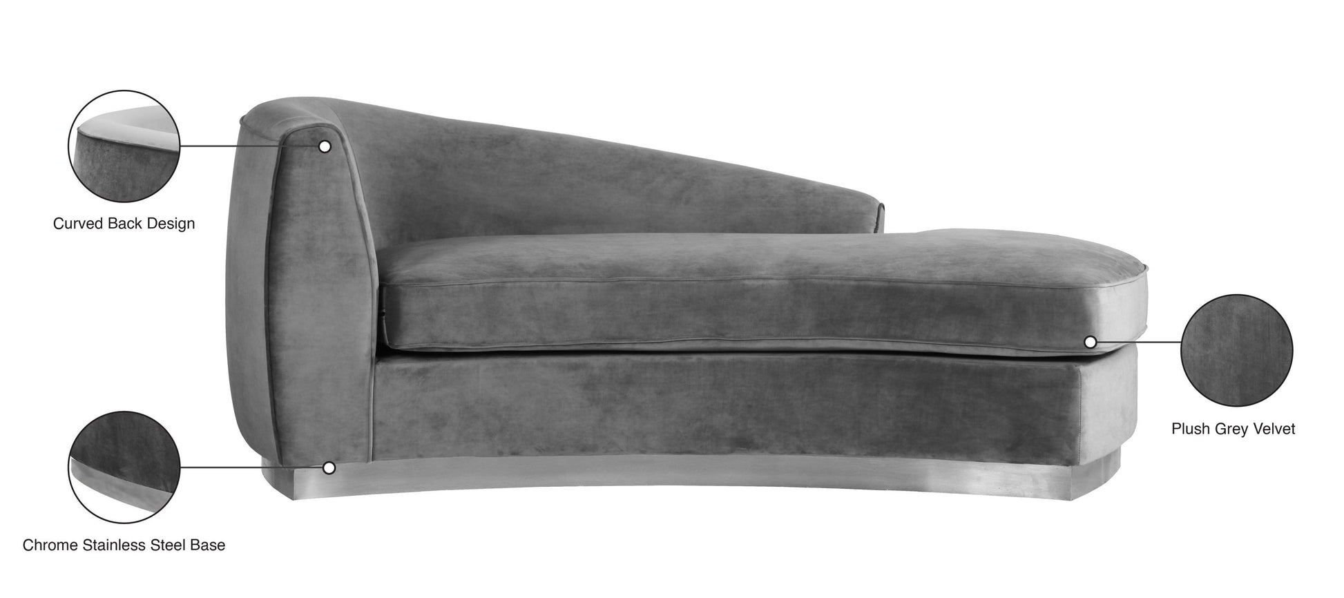 Julian - Chaise with Chrome Base