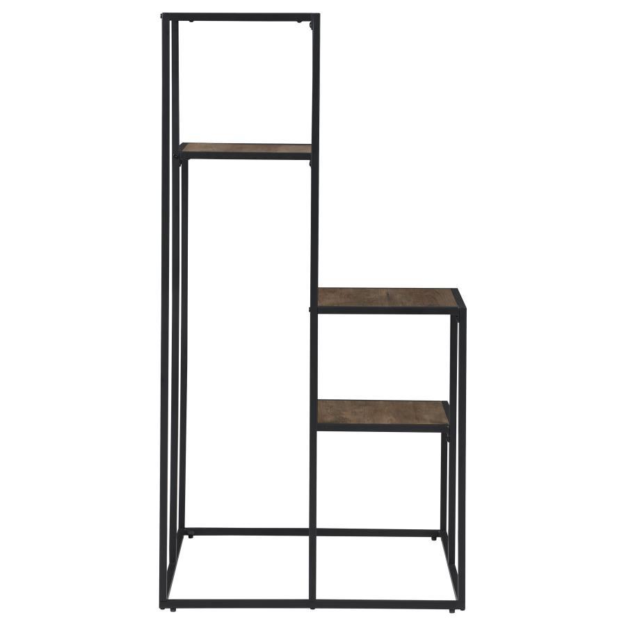 Rito - 4-Tier Multi - Display Shelf - Rustic Brown And Black