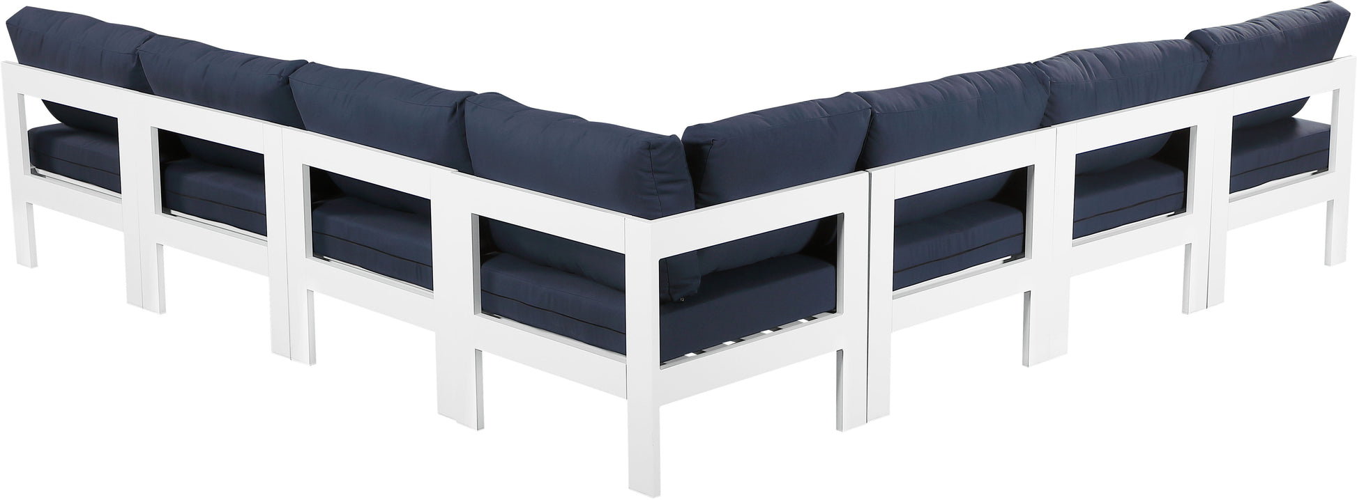 Nizuc - Outdoor Patio 7 Piece Modular Sectional With White Frame