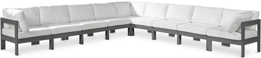 Nizuc - Outdoor Patio 9 Piece Modular Sectional With Gray Frame