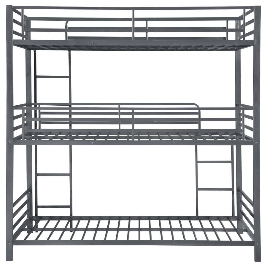 Maynard - Metal Twin Triple Bunk Bed - Gunmetal
