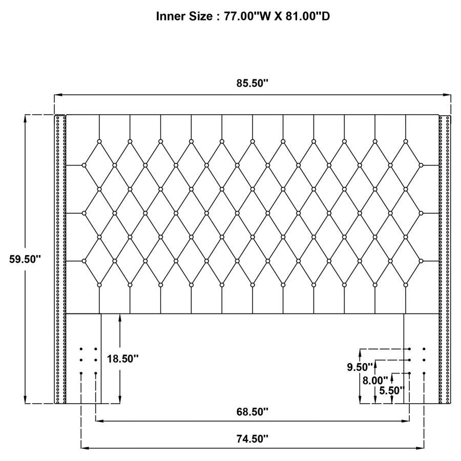 Bancroft - Upholstered Eastern King Wingback Headboard - Gray