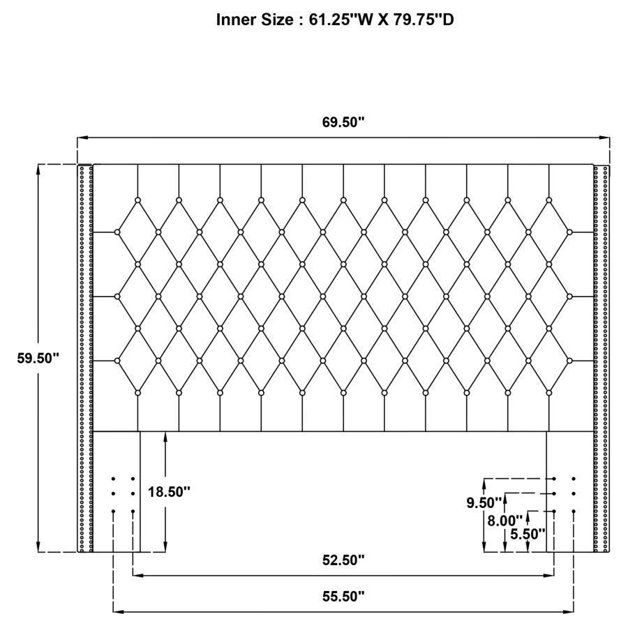 Bancroft - Upholstered Queen Wingback Headboard - Gray