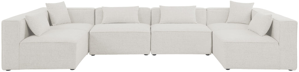 Cube - Linen 6 Piece Modular Armless Sectional