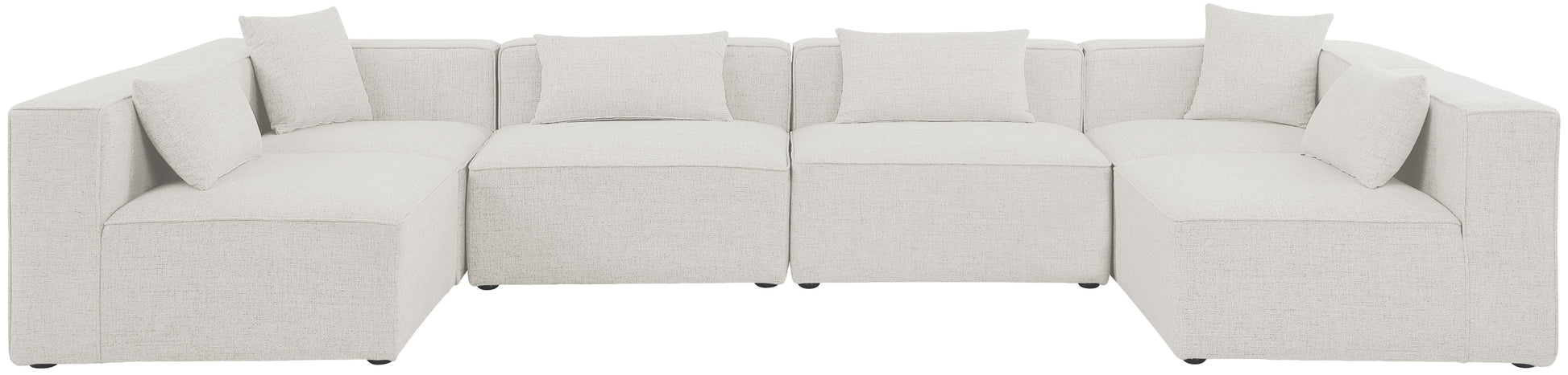 Cube - Linen 6 Piece Modular Armless Sectional