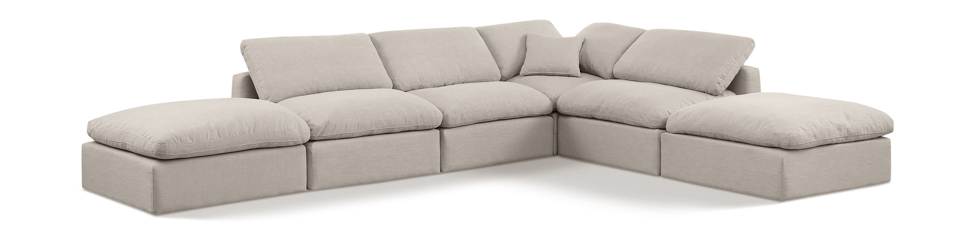 Indulge - Linen 6 Piece Modular Armless Sectional