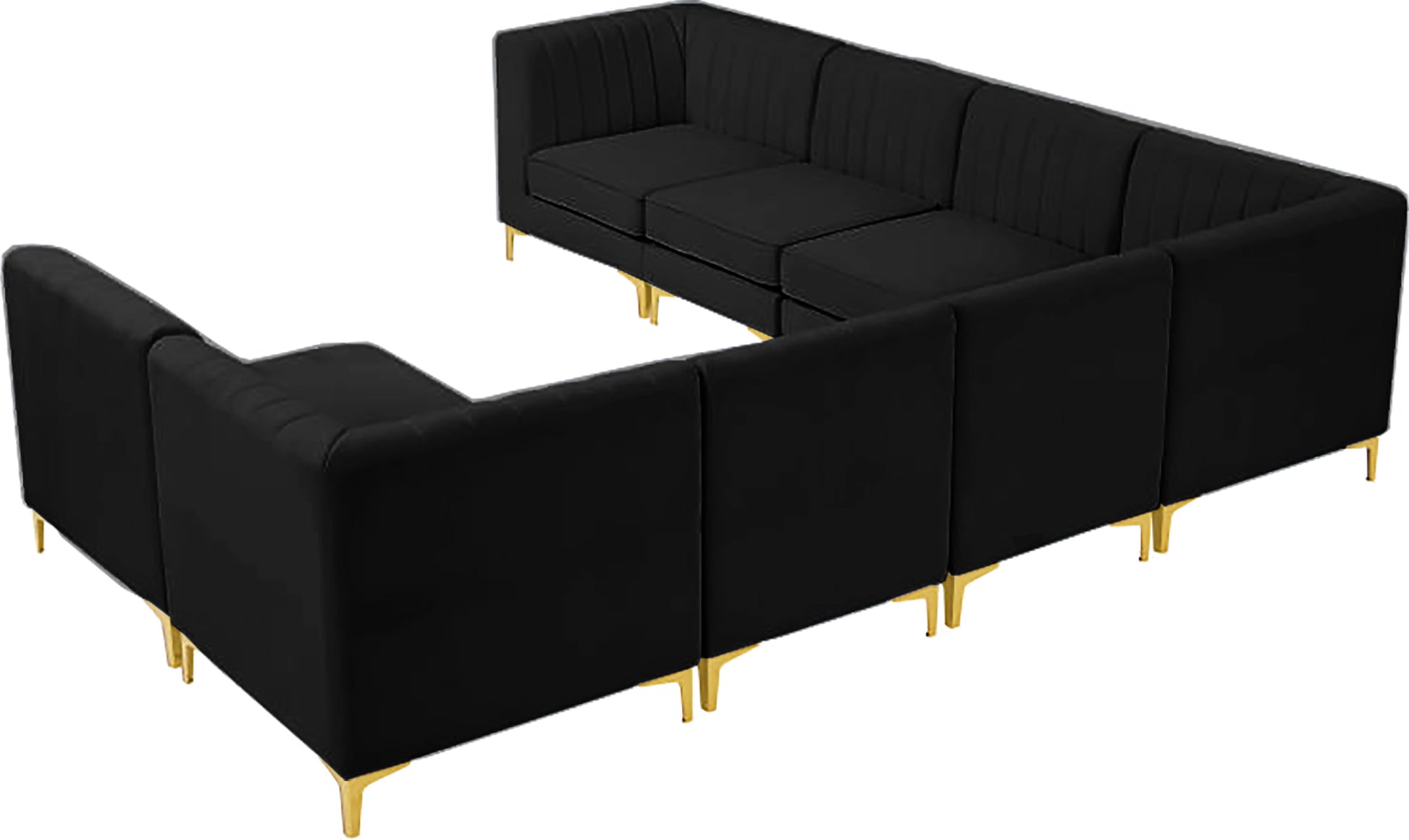 Alina - 8 Piece Velvet Modular Sectional