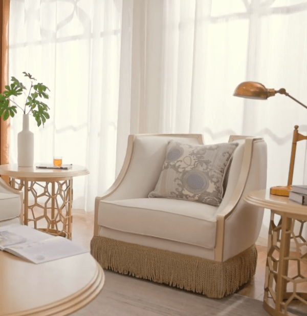 HD-6127 - Chair - Beige / Gold