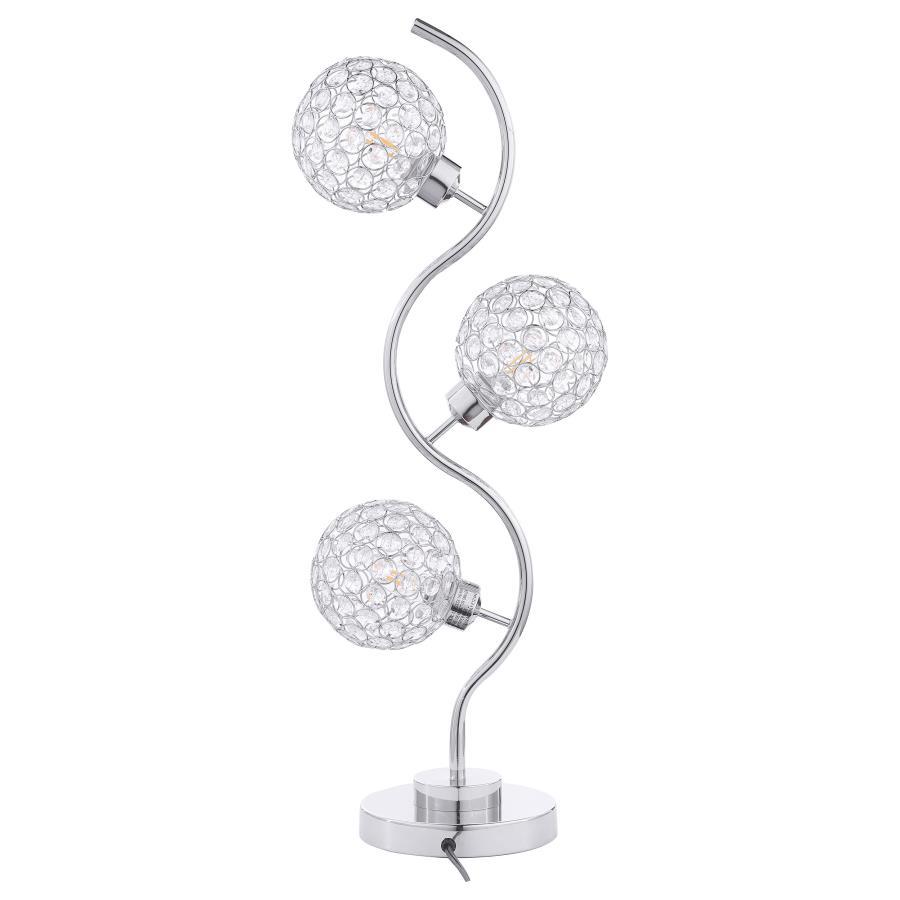 Amberley - 3-Light Curvy Metal Table Lamp Silver - Silver