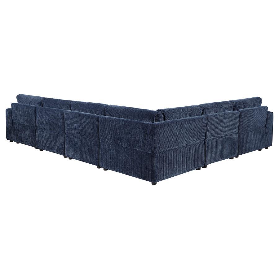 Atlantic - 6 Piece Upholstered Modular Sectional Sofa - Blue