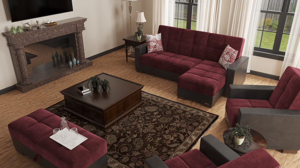 Ottomanson Armada - Upholstered Convertible Chaise Lounge With Storage - Microfiber