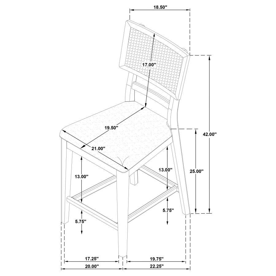 Kailani - 7 Piece Wood Counter Height Dining Set - Beige Oak