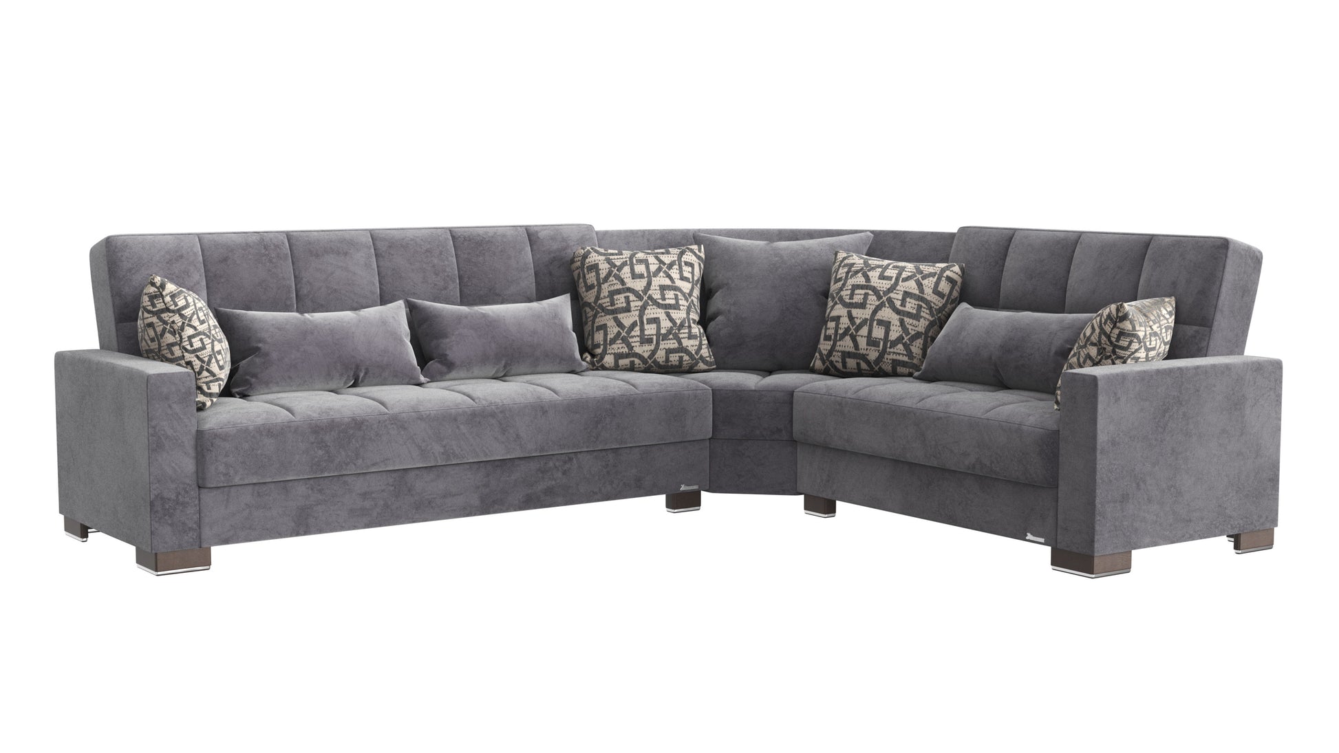 Ottomanson Armada - Upholstered Convertible Sectional With Storage - Microfiber