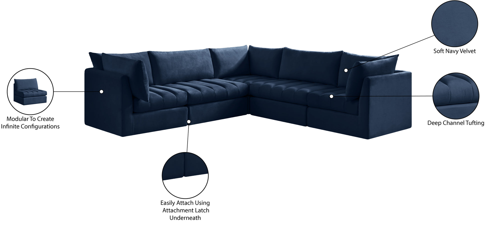 Jacob - Modular Corner Sectional 5 Piece