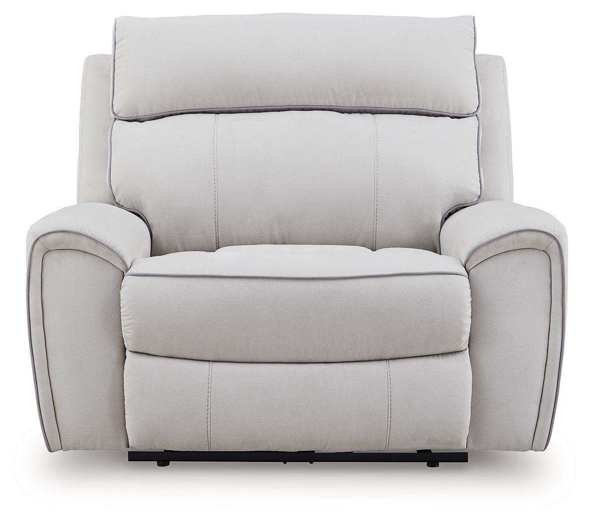 Social Pointe - Pearl / Ash - Power Recliner / Adjustable Headrest