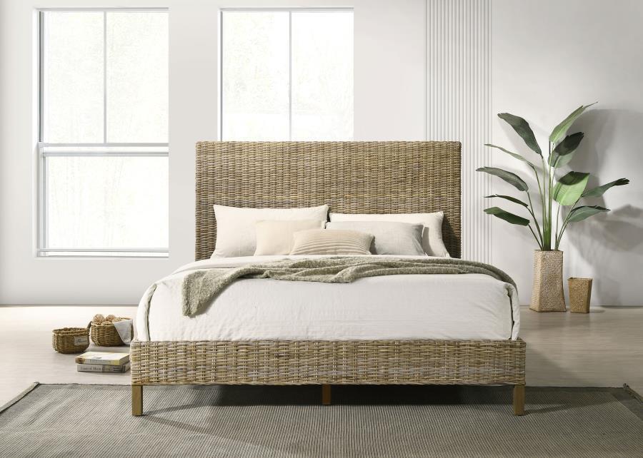 Zyla - Woven Rattan Eastern King Panel Headboard - Kubu Gray