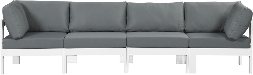 Nizuc - Outdoor Patio 4 Seat Modular Sofa With White Frame