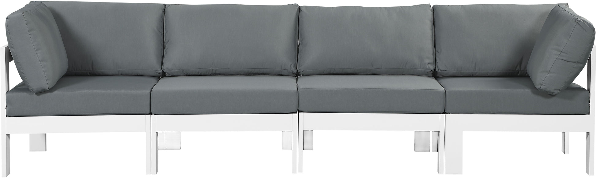 Nizuc - Outdoor Patio 4 Seat Modular Sofa With White Frame