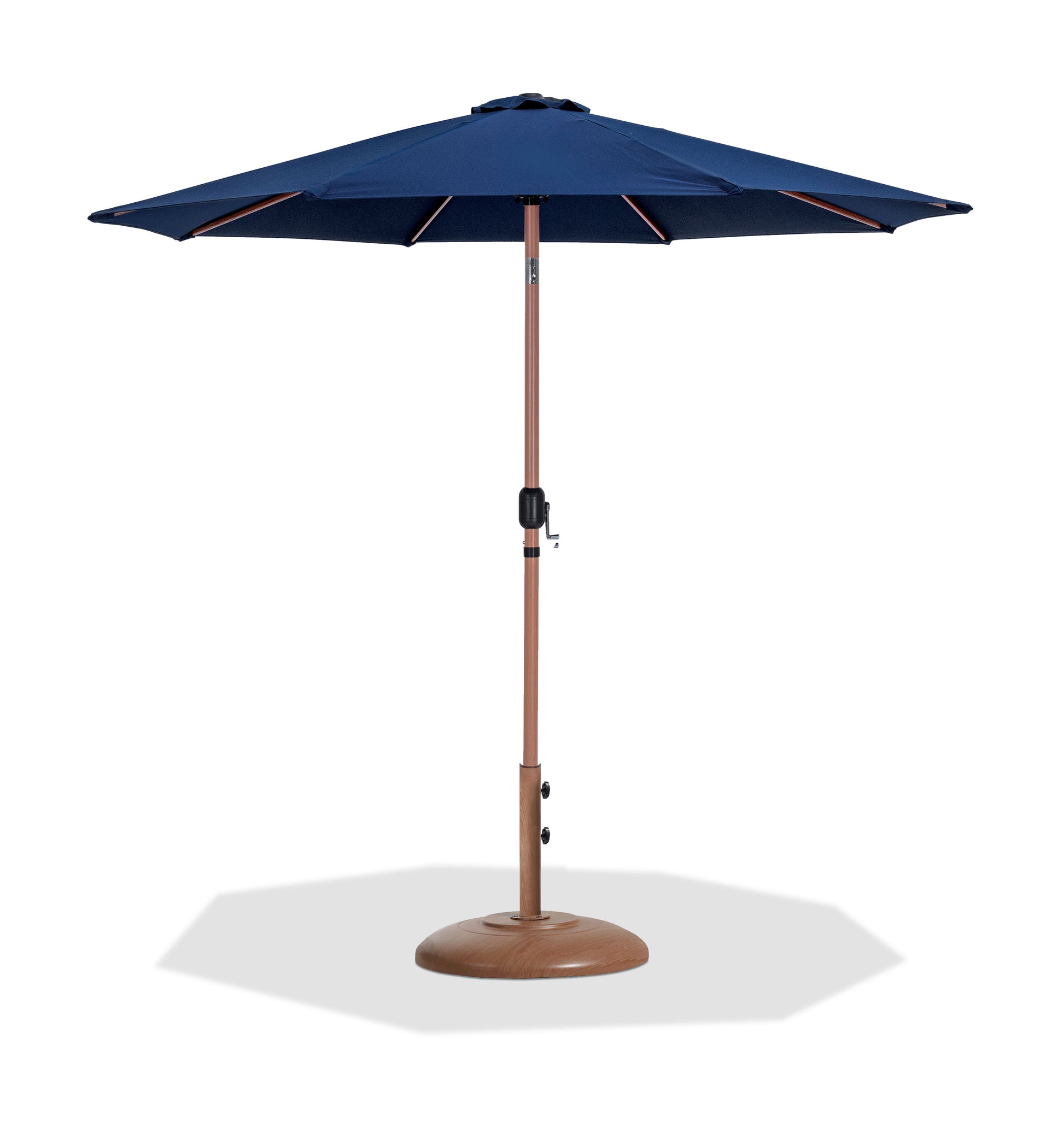 Fiji - Aluminum Patio Umbrella With Round Teak Base