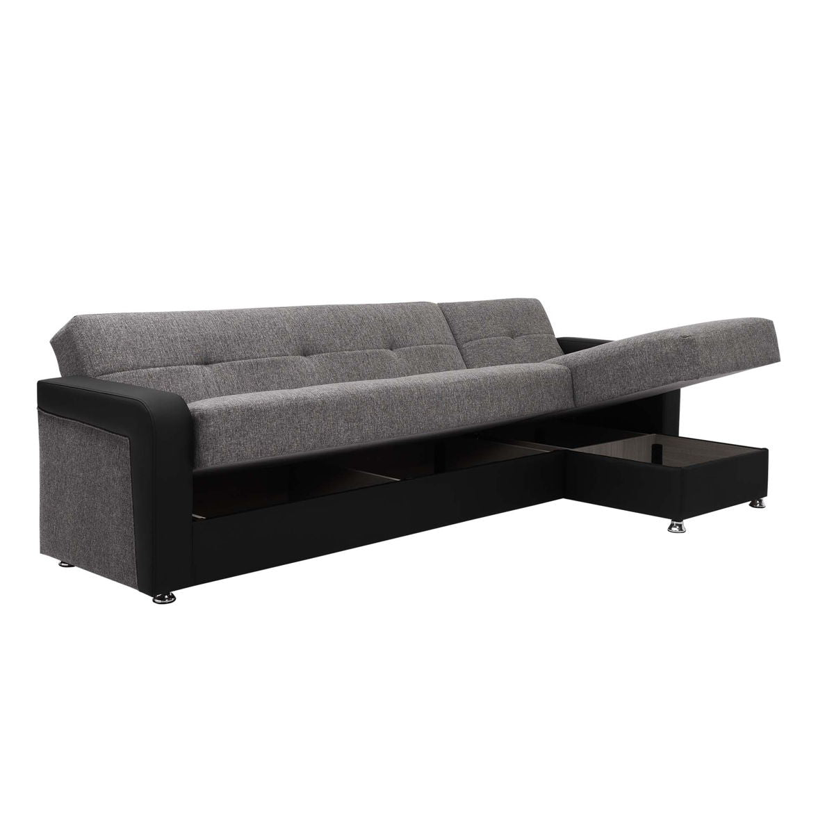 Ottomanson Harmony - Upholstered Convertible Sectional With Storage - Two Tone