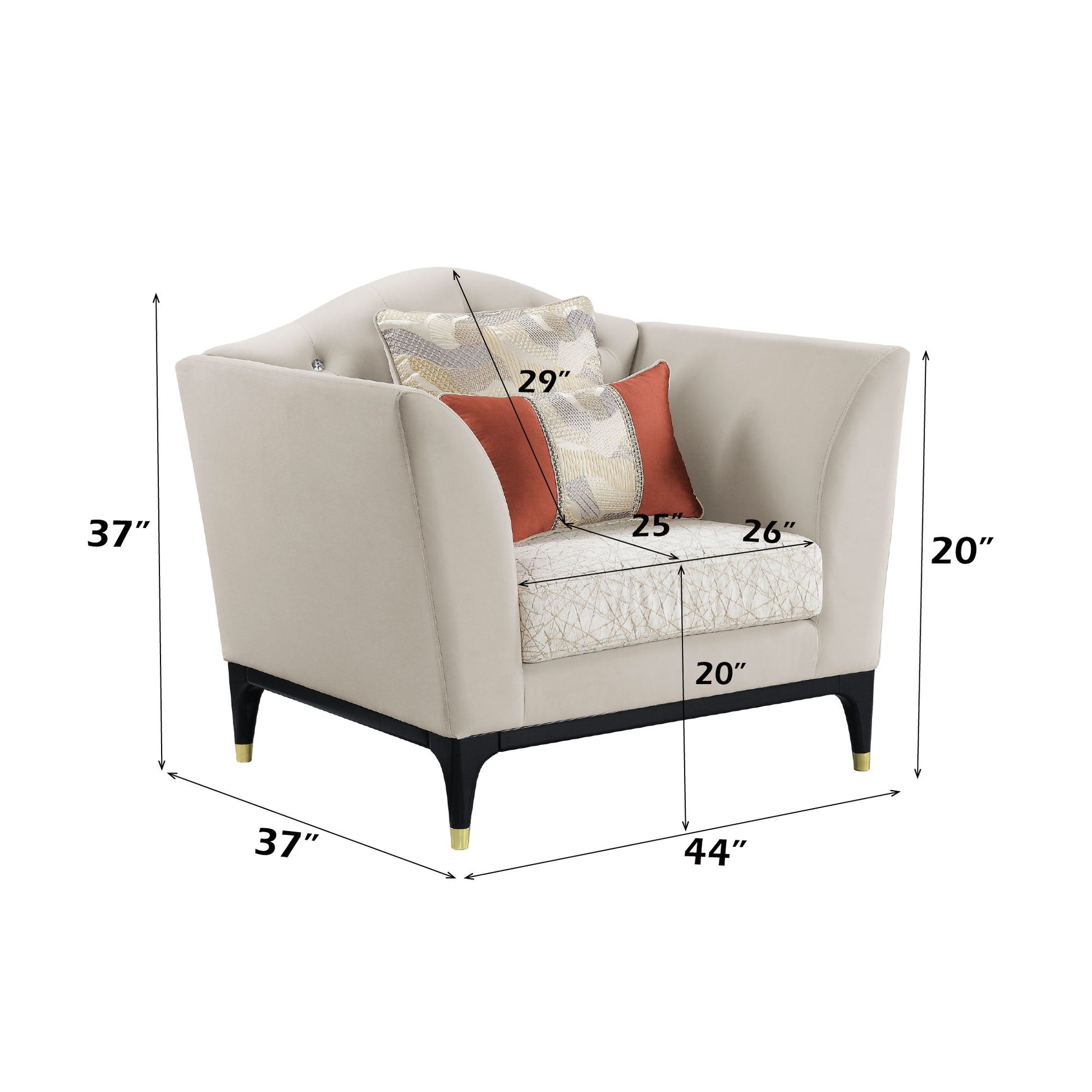 Tayden - Chair - Beige Velvet