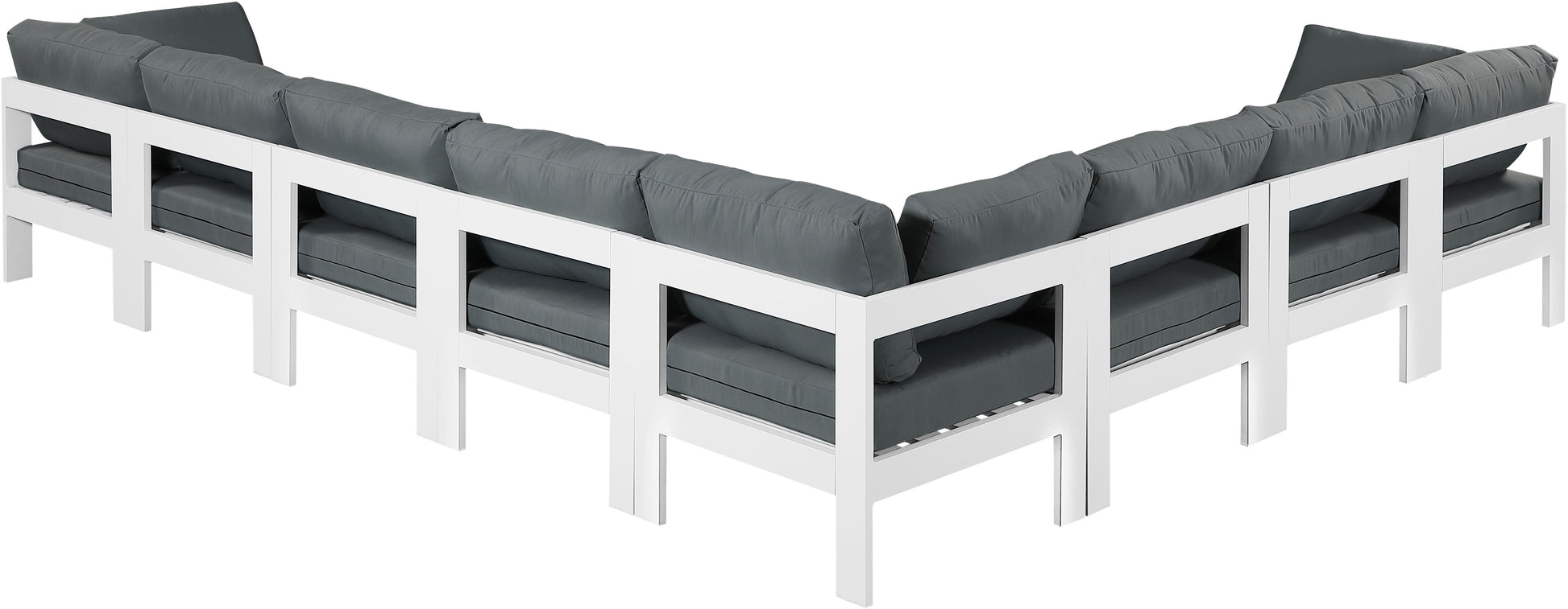 Nizuc - Outdoor Patio 8 Piece Modular Sectional With White Frame