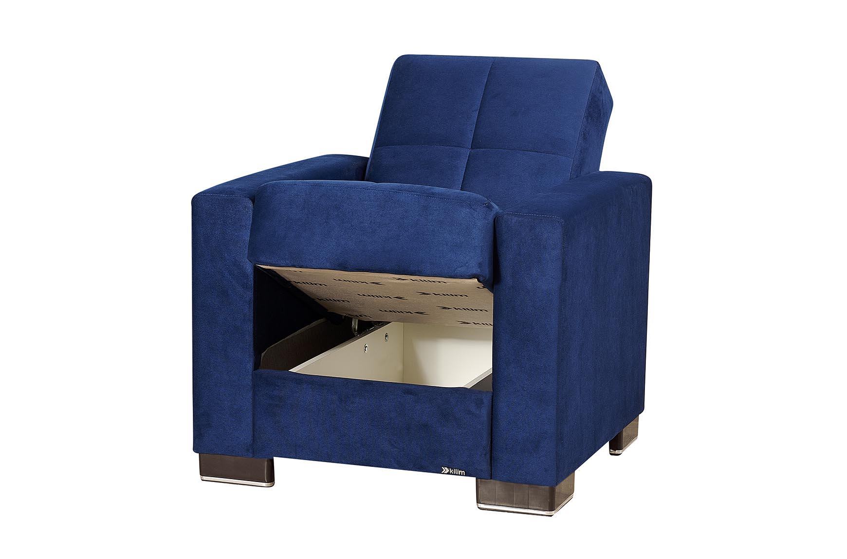 Ottomanson Armada - Upholstered Convertible Armchair With Storage - Microfiber
