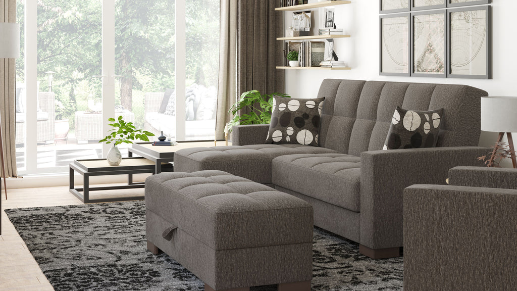 Ottomanson Armada - Upholstered Convertible Chaise Lounge With Storage - Chenille