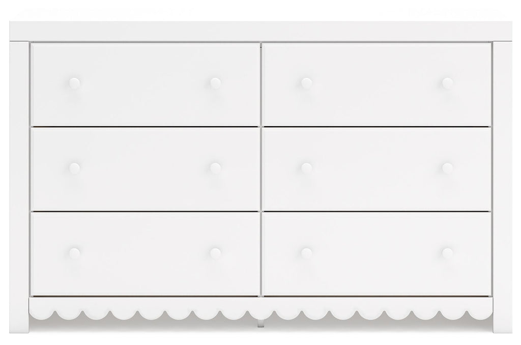Mollviney - White - Six Drawer Dresser