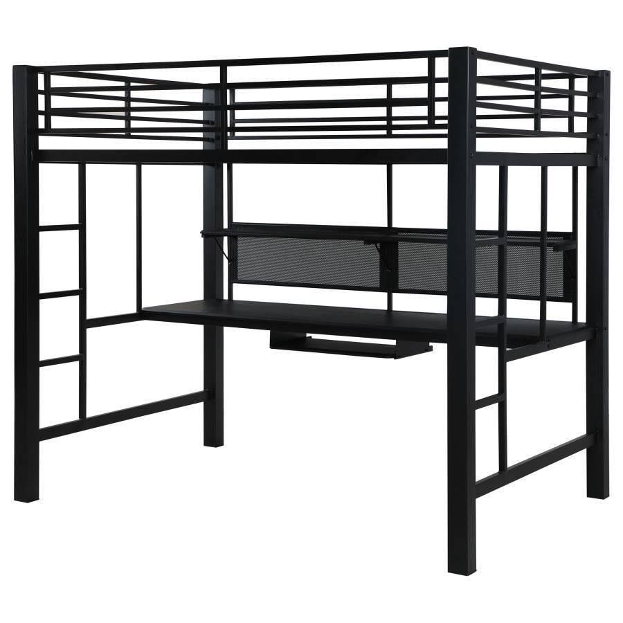 Avalon - Full Workstation Loft Bed - Black