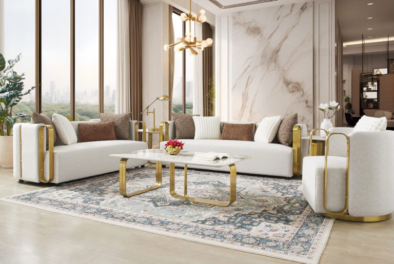 HD-3156 - 3 Piece Set - White / Gold