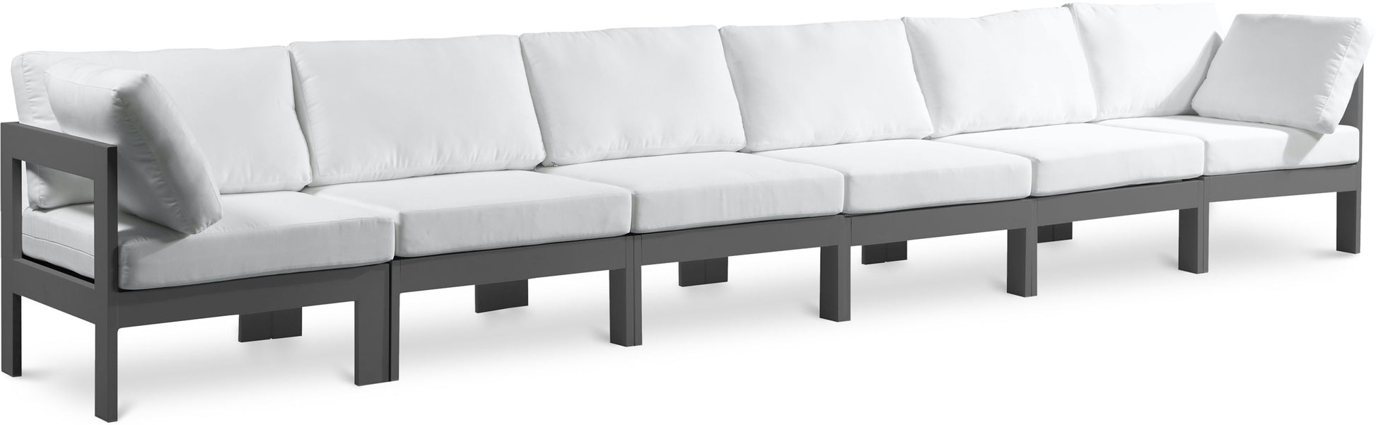 Nizuc - Outdoor Patio 6 Seat Modular Sofa With Gray Frame